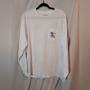 Vineyard Vines White Long Sleeve Tee with Pocket #cotton